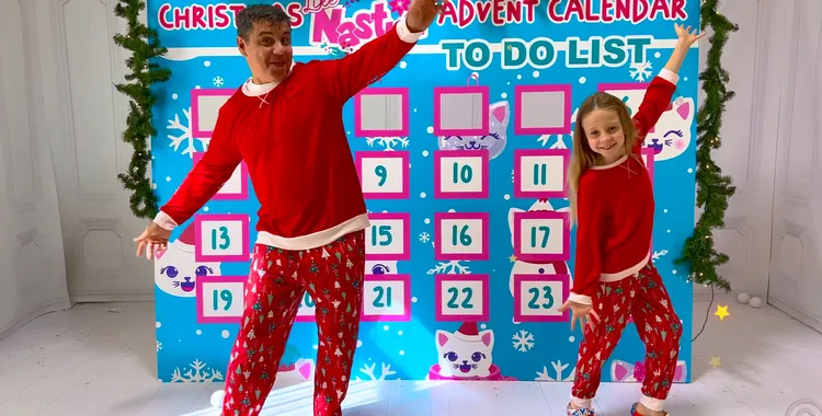 Лайк Настя - 51 серия. Nastya and Dad open the Advent Calendar with a Christmas to-do list