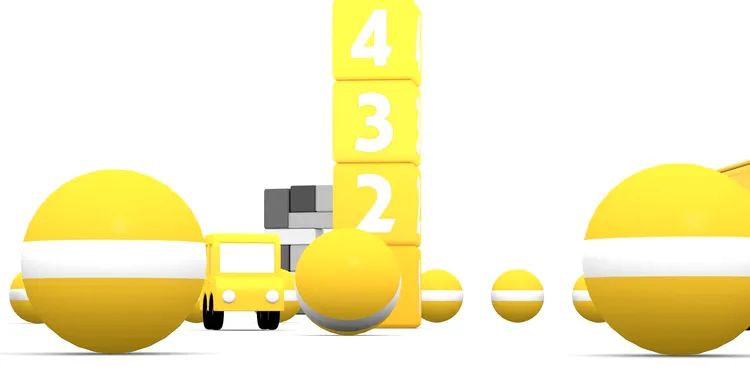 4 машинки - 3 серия. Желтый подъемный кран